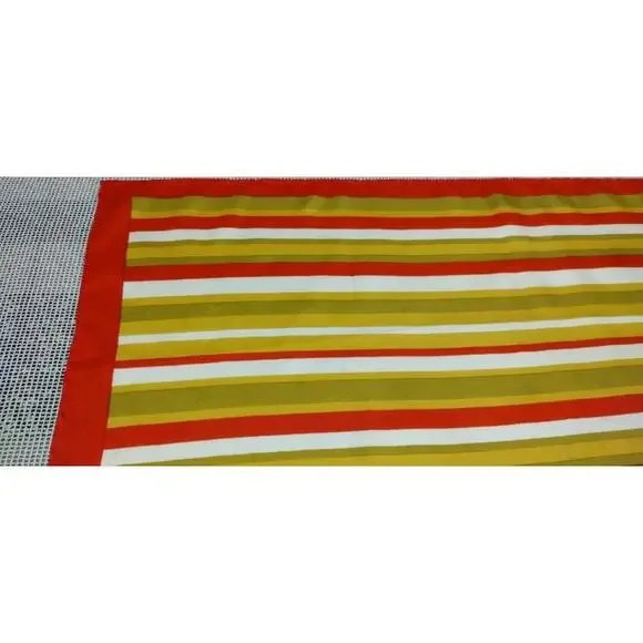 Vintage Dior Silk Scarf Striped Avocado Paris 1960s Designer Mid Century Mod 60s - Picture 8 of 16